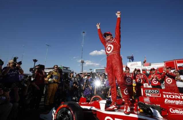 Scott Dixon celebrates winning the Indy Japan. PHOTO BY LAT Photo USA